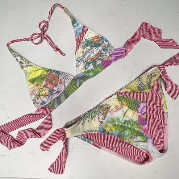 Lucky Brand Retro Pin-Up Style Bikini / Bathing Suit - Size M Top w/ Sm Bottom - Picture 3 of 17